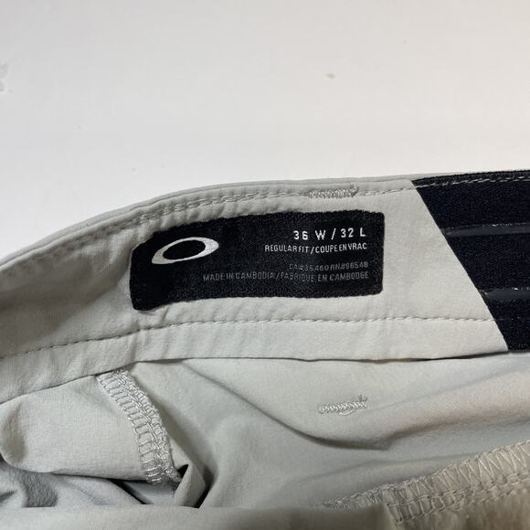 Oakley Stretch Golf Pants Men’s 36x32 Light Gray Performance Flat Front - Picture 5 of 8